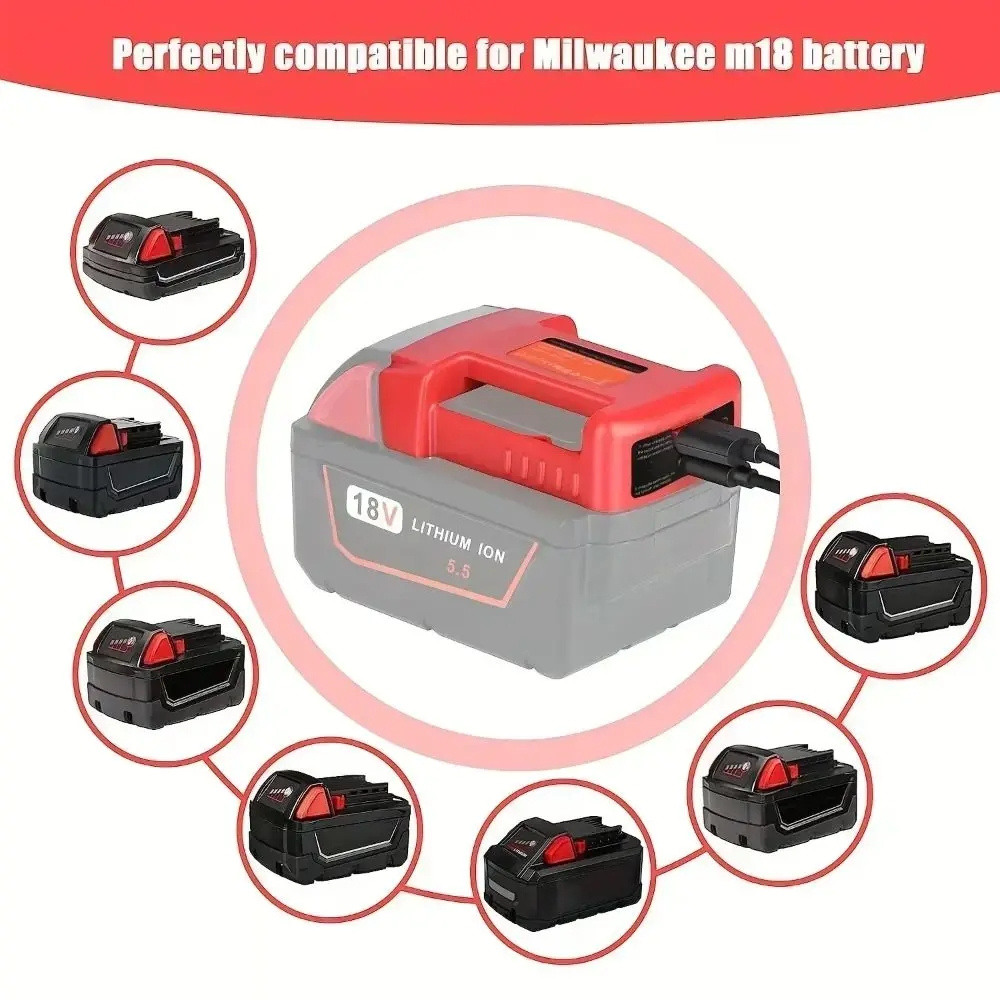 Laptop Accessories Usb - สำหรับดีวอลท์ 20V สำหรับมิลวอกี 18V แบตเตอรี่ลิเธียมสำหรับมากิต้าสำหรับไอน์เฮลแล็ปท็อปโทรศัพท์มือถือชาร์จเร็ว USB