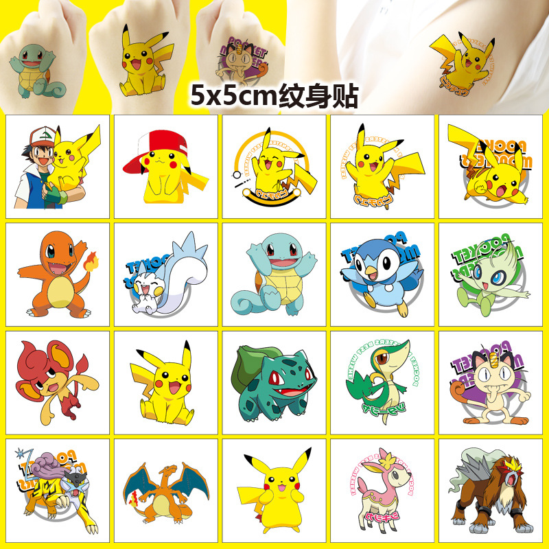 Laptop Accessories Parts - 5*5 ซม.20pcs Pokemon Pikachu Tattoo สติกเกอร์เด็กสติกเกอร์รางวัลน่ารัก