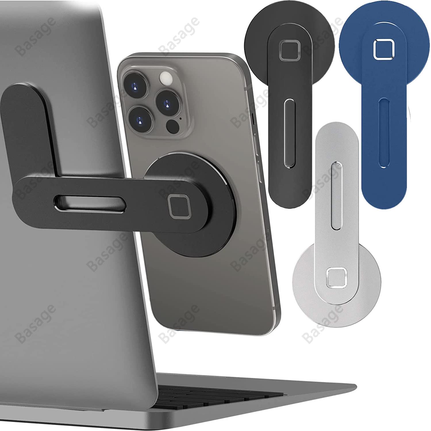 Laptop Accessories Must Have - ที่วางโทรศัพท์แล็ปท็อปแม่เหล็กจอคอมพิวเตอร์ด้านข้างโทรศัพท์มือถือบางและพับได้สําหรับ iPhone 14/13/12 Series และโทรศัพท์ทั้งหมด