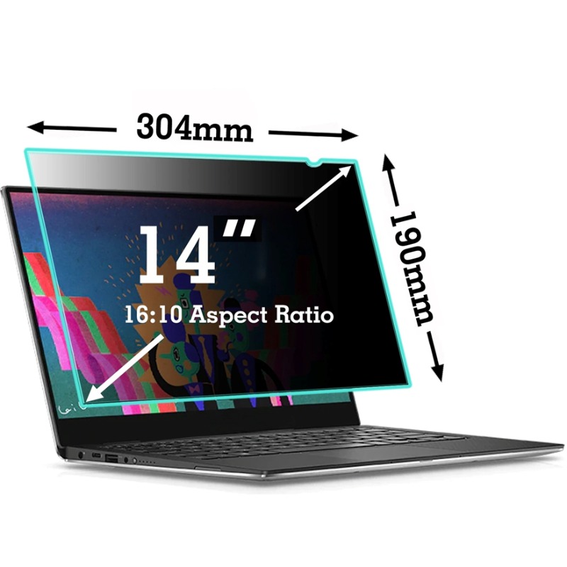 Laptop Accessories Must Have - ฟิล์มกันแสงสะท้อนสำหรับหน้าจอแล็ปท็อปขนาด 14 นิ้ว (16:10)-304*190 มม. ความคมชัดสูง