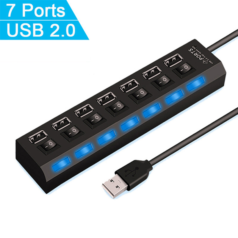 7 พอร์ตยูเอสบี 2.0 ฮับสปลิตเตอ - Laptop Accessories Parts บทวิจารณ์และราคา